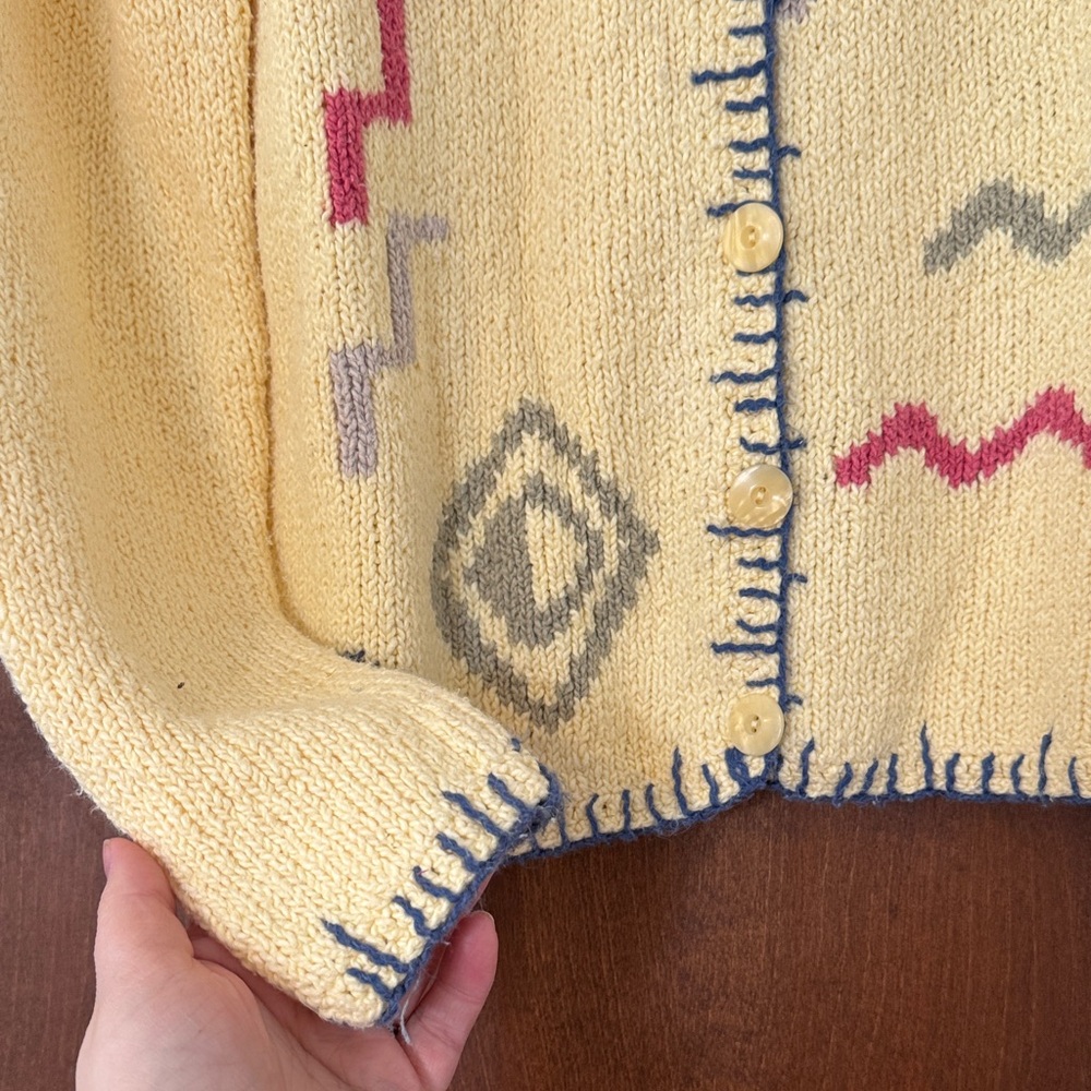 Aztec Cardigan, Hand Embroidered - Picture 2 of 3